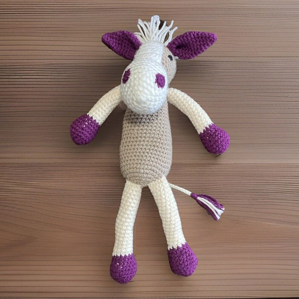 Handmade Crochet Amigurumi Horse Cow Plush – 16” Large